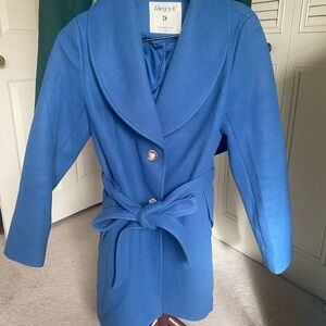 Allegra K Women's Ocean Blue Trench Coat XS